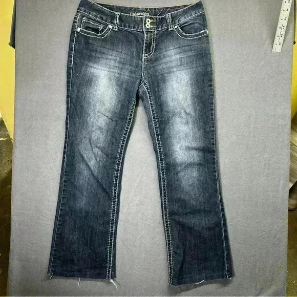 Maurices Denim Bootcut Jeans Womens 9/10 Short Stretch Comfy cute Winter 1141 - Picture 1 of 9